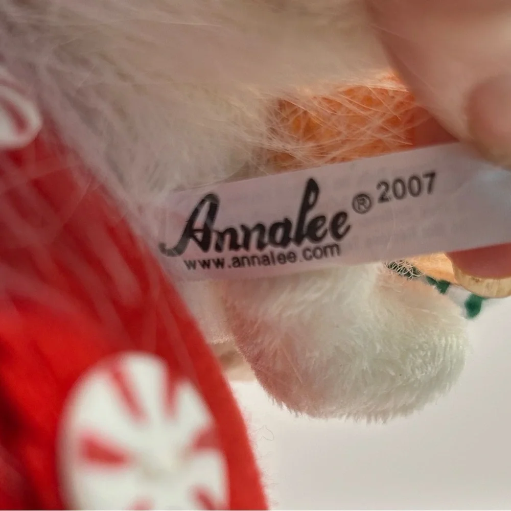 Annalee Jolly Santa wearing reindeer slippers. 2007